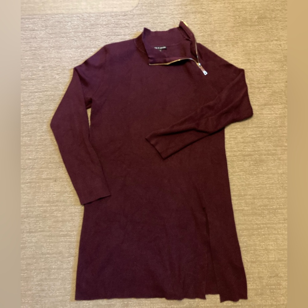 Cable & Gauge plum sweater dress size L with dipper detail